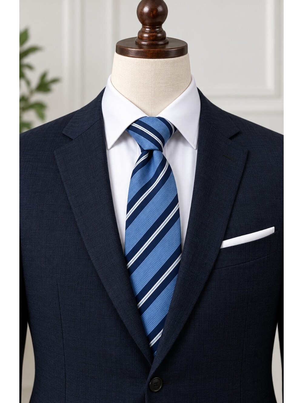 Nautica Blue Striped Silk Tie